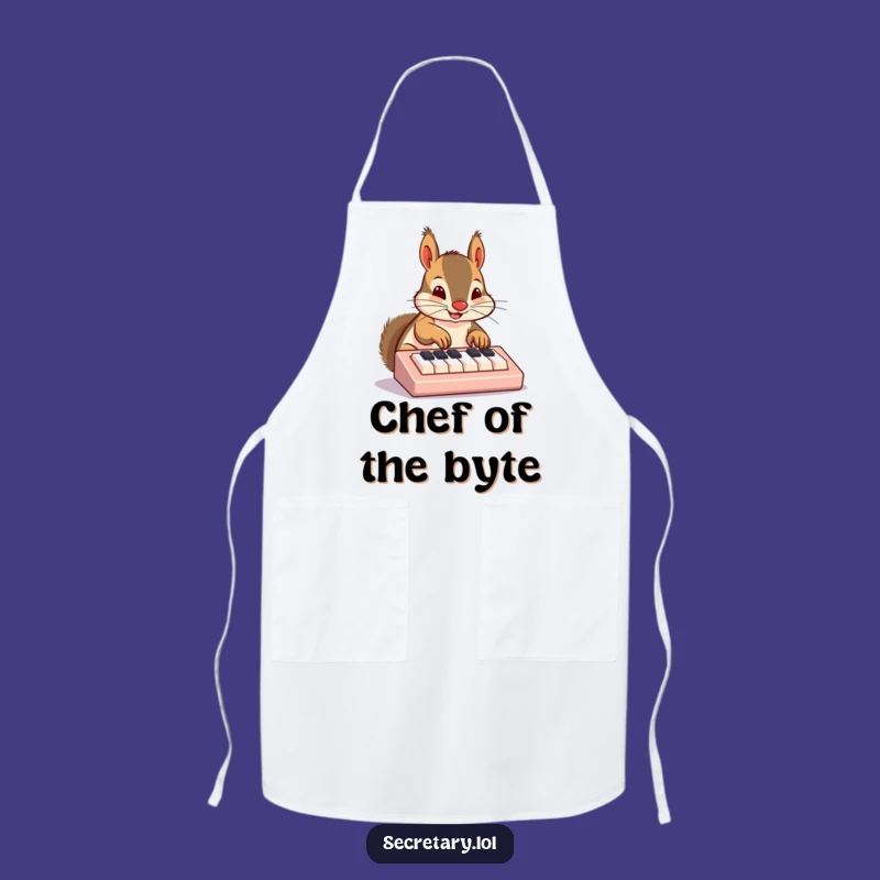 Funny Squirrel Keyboard Apron: Hilarious Kitchen Style for Tech-Loving Cooks
