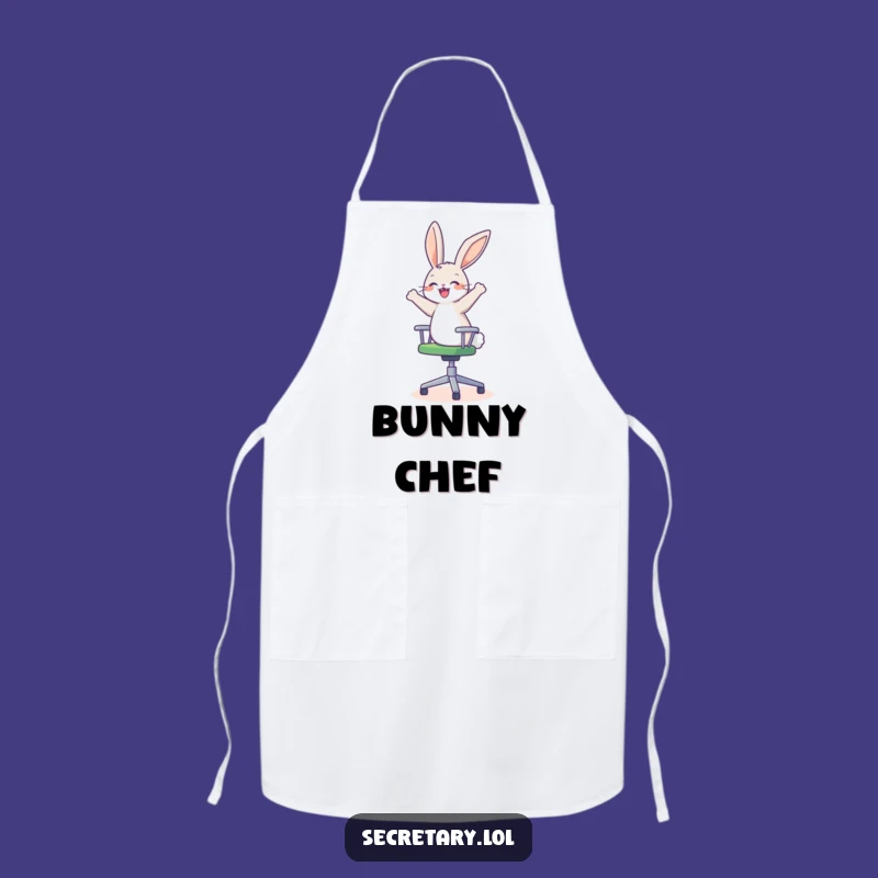 Funny Bunny Office Chair Apron: Dizzy Delight for Kitchen Fun
