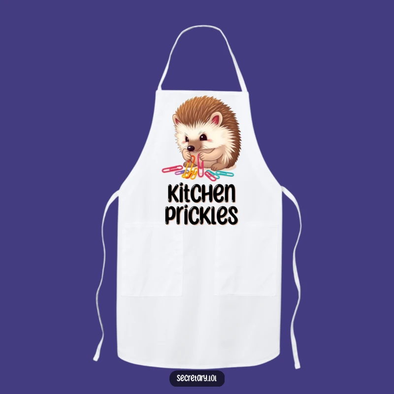 Funny Hedgehog Paper Clip Apron: Determined Organizer for Kitchen Precision