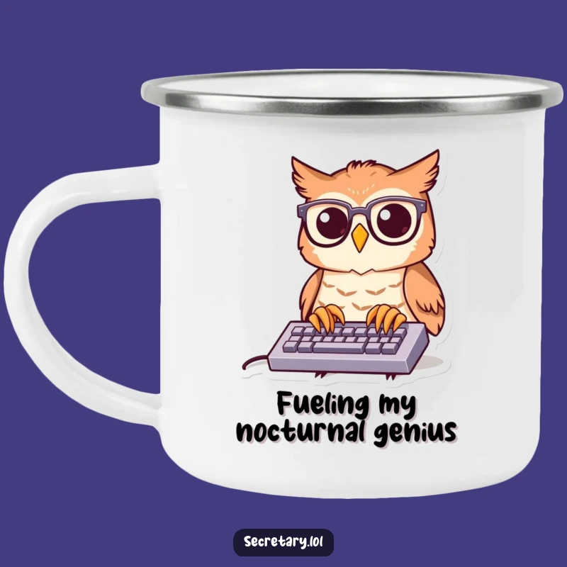 Funny Owl Camping Mug: Durable and Hilarious Spectacled Owl Travel Cup Gift