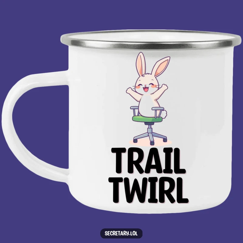 Funny Bunny Office Chair Camping Mug: Dizzy Adventures with a Happy Friend