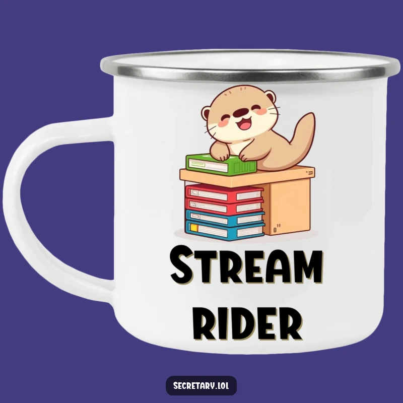 Funny Otter Desk Slide Camping Mug: Playful Adventures with a Giggling Friend