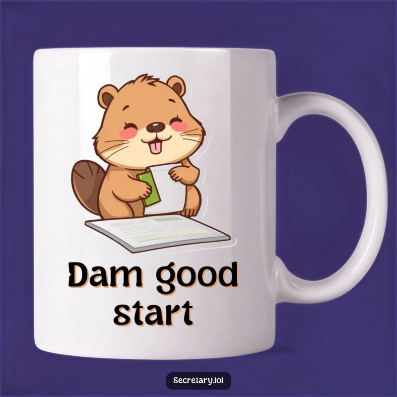 Funny Beaver Stamping Mug: Diligent Worker Humor - Perfect Office Gift