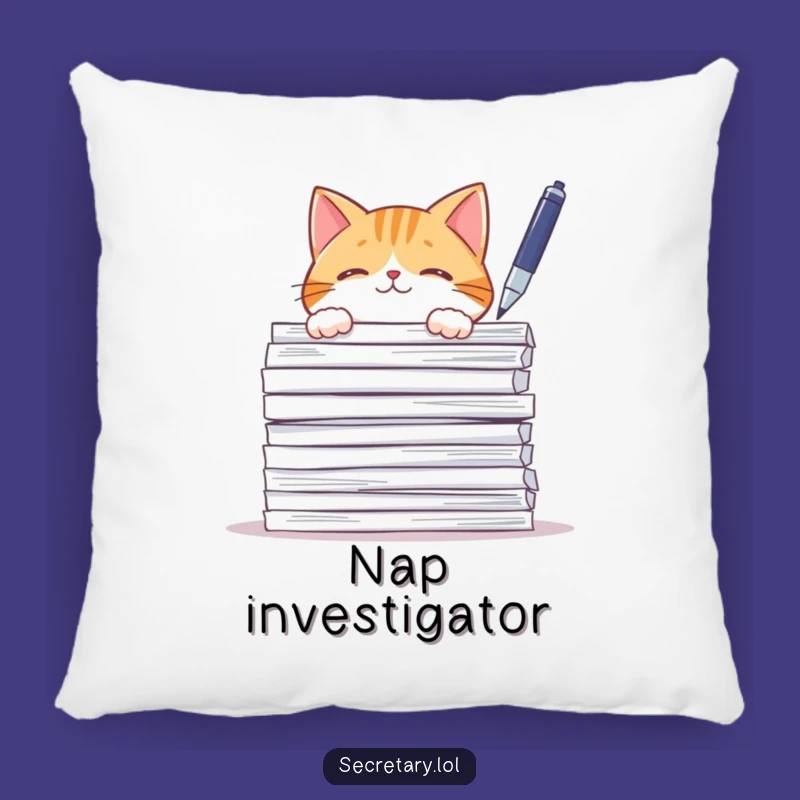 Funny Cat Paperwork Pillow: Cozy Curiosity for Comfy Cat Lover Gifts