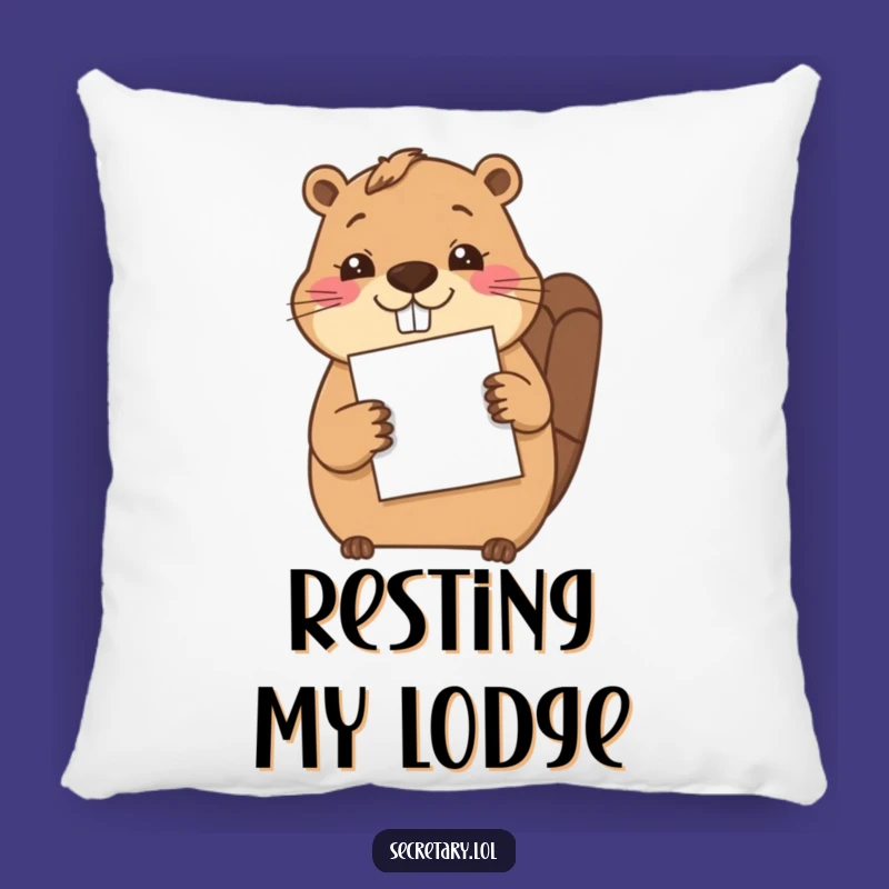 Funny Beaver Filing Paper Pillow - Cozy & Diligent Comfort Gift