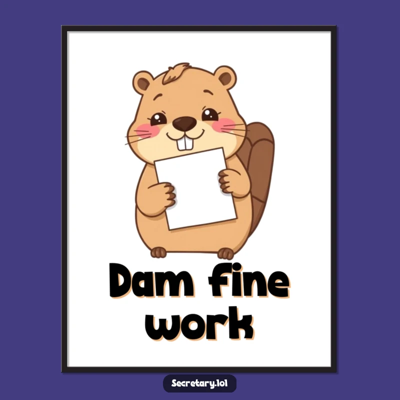 Funny Beaver Filing Paper Digital Art - Instant Diligent Decor