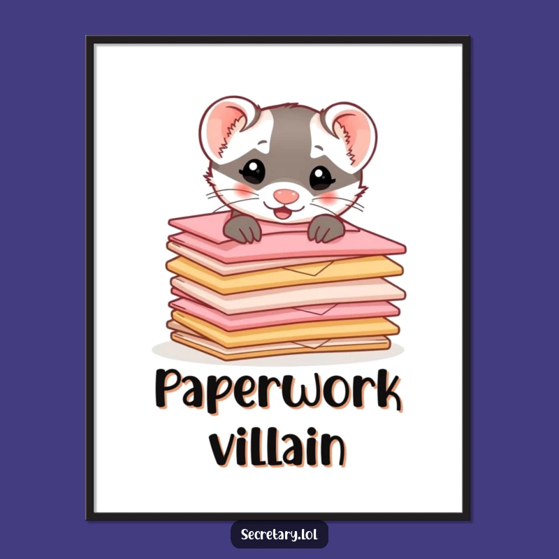 Funny Ferret Digital Art Print - Instant Playful Pet Decor Download