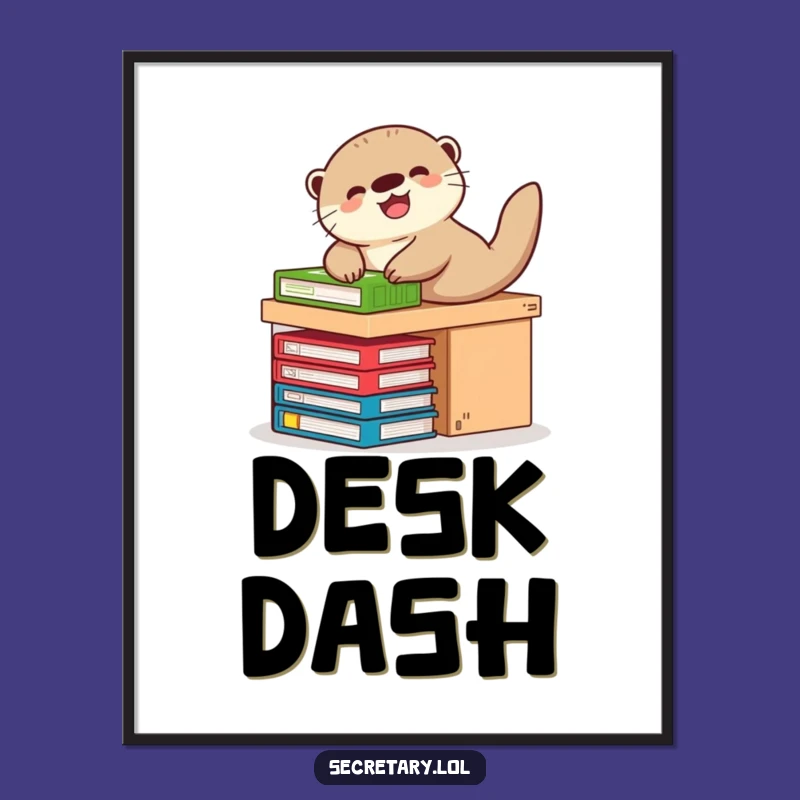 Funny Otter Desk Slide Digital Art: Playful Decor for Instant Whimsy