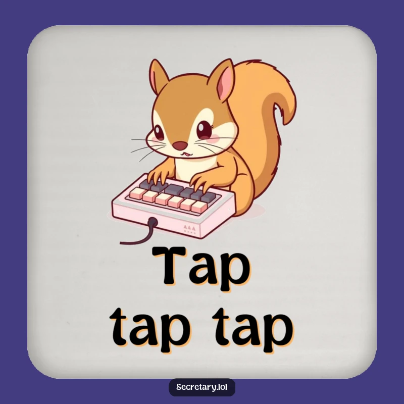 Funny Squirrel Typing Coaster Set - Protect Surfaces with Speed