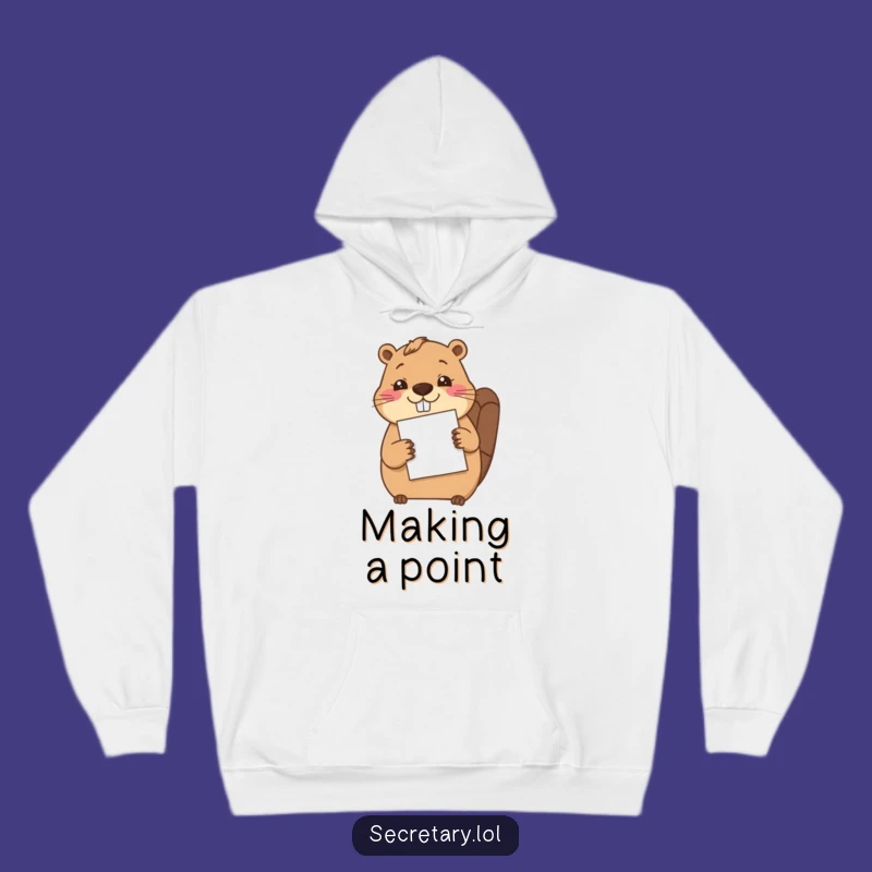 Funny Cozy Beaver Filing Hoodie - Warm & Diligent Gift