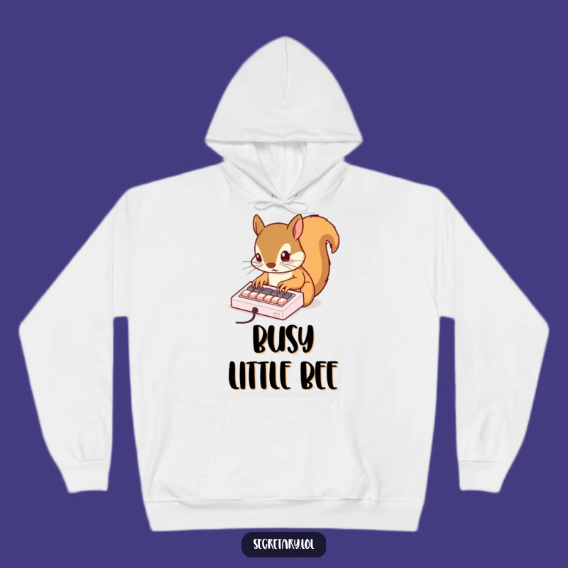 Funny Cozy Squirrel Typing Hoodie - Warm & Tech-Savvy Gift