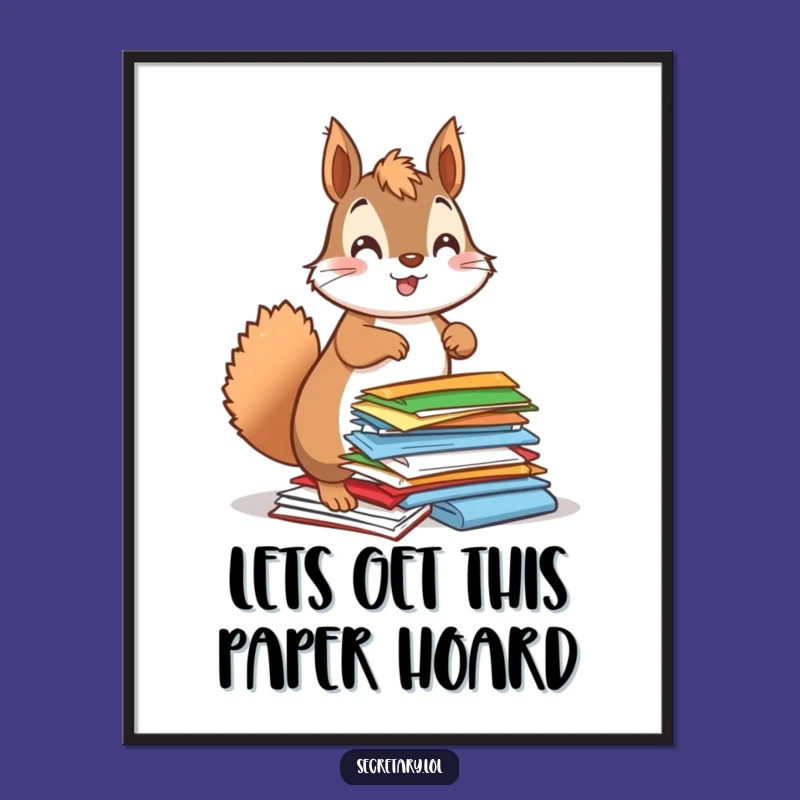 Free Printable Wall Art: Squirrel Organizing, Energetic Digital Decor
