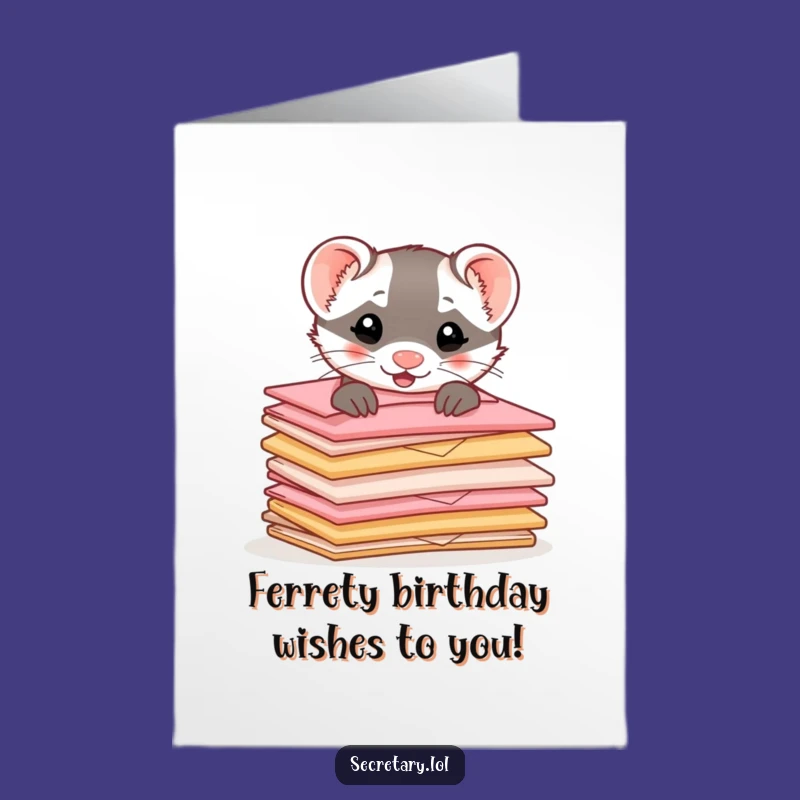 Free Printable Ferret Birthday Card: Funny Downloadable Gift for Envelope Lovers!