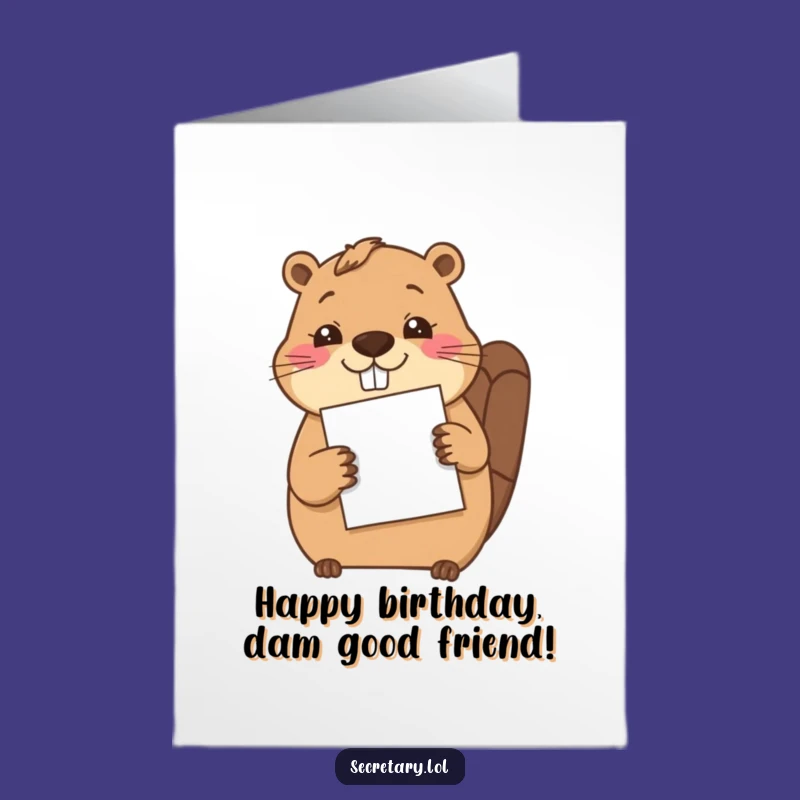 Free Printable Beaver Birthday Card: Organized Filing Hilarious Downloadable Greeting