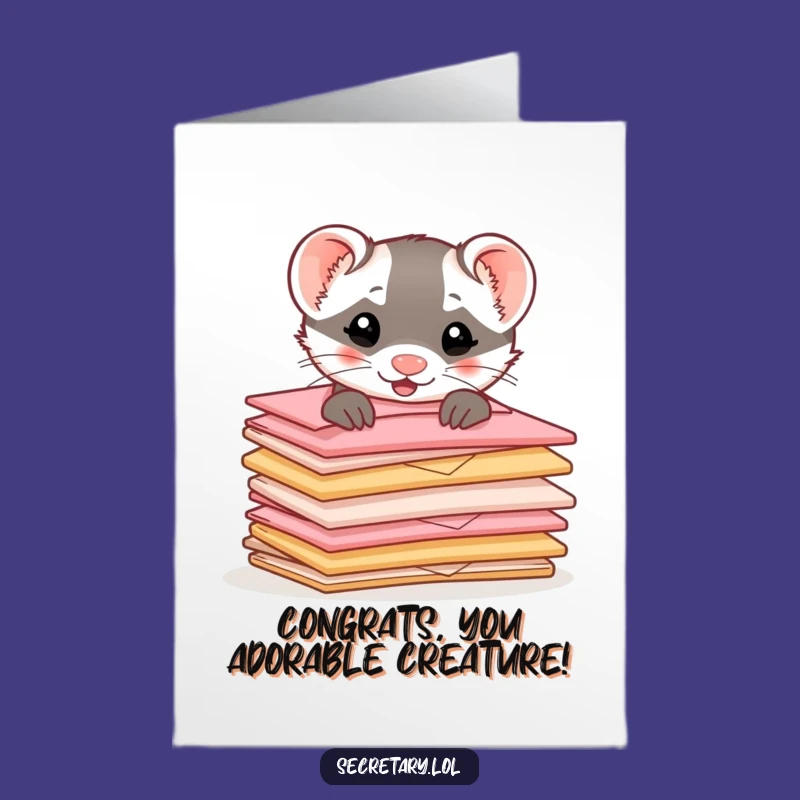 Free Printable Ferret Congrats Card: Hilarious Downloadable for Any Occasion!