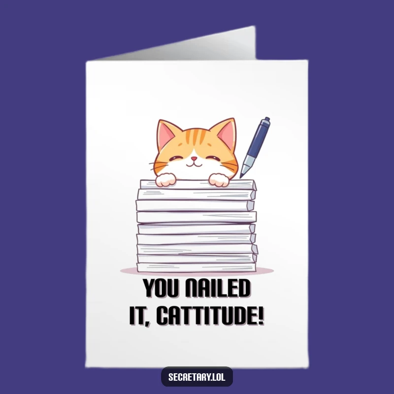 Free Printable Cat Congratulations Card - Playful Downloadable Gift for Achievers