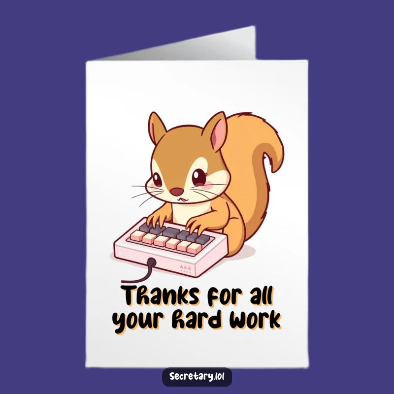 Free Printable Squirrel Thank You Card: Speedy Typing Hilarious Downloadable Note