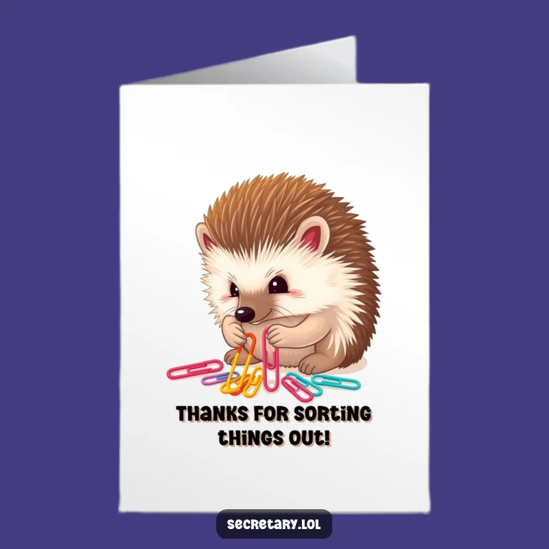 Free Printable Hedgehog Thank You Card - Meticulous Downloadable Gift