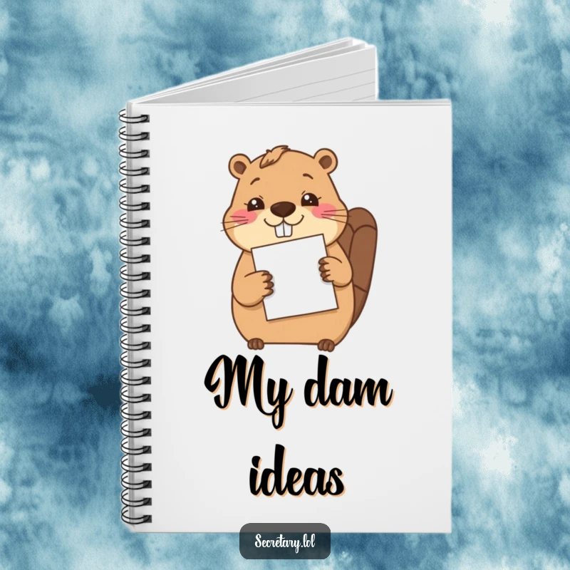 Funny beaver carefully filing a single sheet of paper with its paw, perfect for organizing thoughts with a humorous touch.