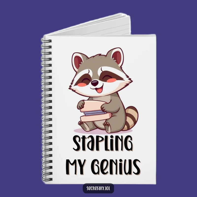 Funny Raccoon Notebook: Giggling Stapler Journal - Hilarious Office Accessory Gift