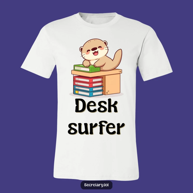 Funny Otter Desk Slide T-Shirt: Playful Giggle Tee for Fun Gift Giving