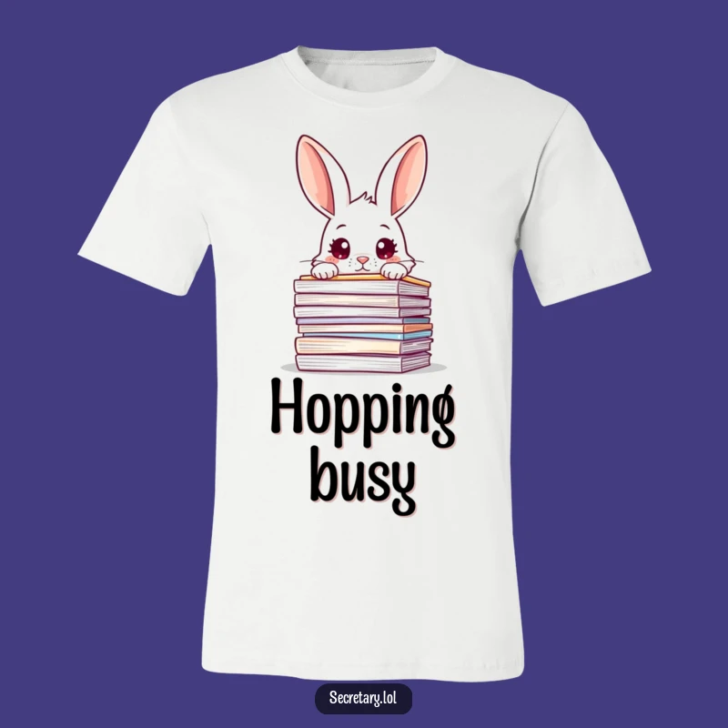 Funny Rabbit File T-Shirt: Curious Overwhelmed Rabbit Apparel - Great Gift