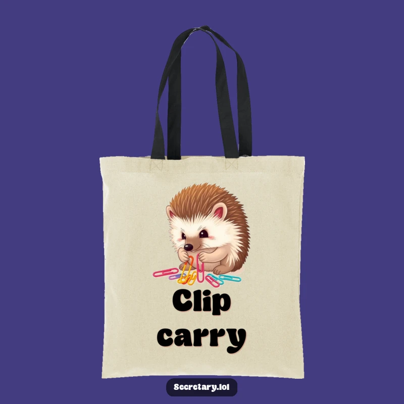 Funny Hedgehog Paper Clip Tote Bag: Determined Organizer for Everyday Tasks