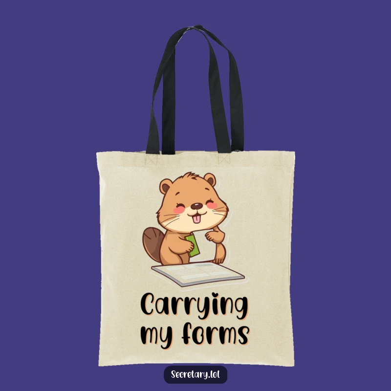 Funny Beaver Stamping Tote Bag: Diligent Work Companion - Hilarious Gift