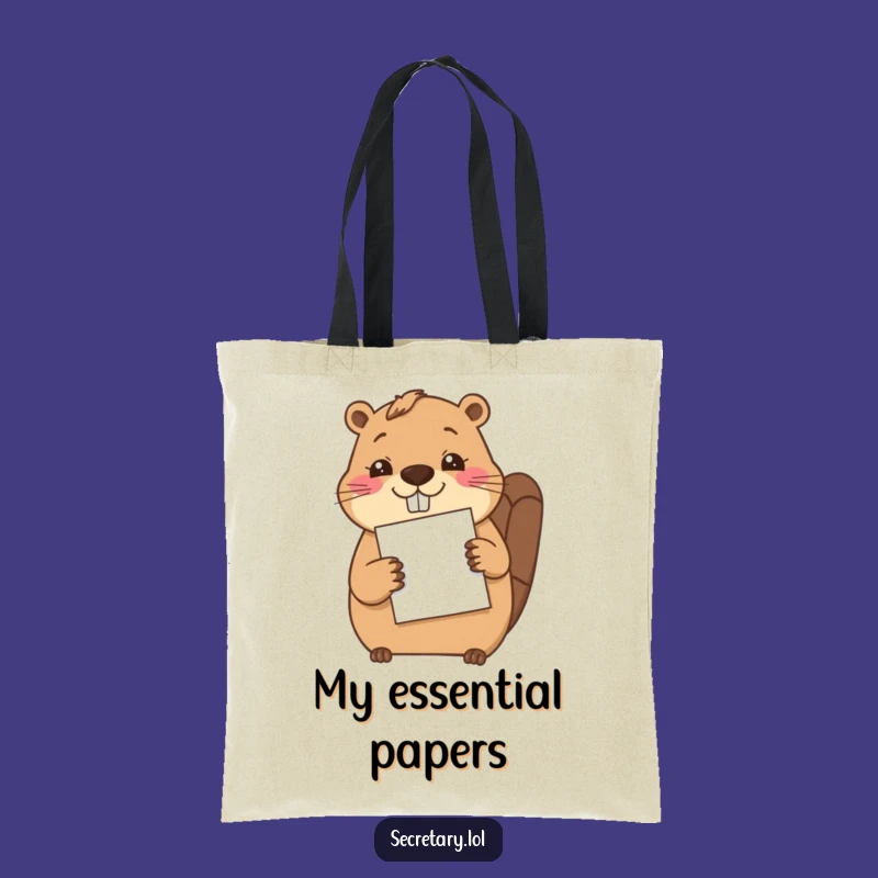 Funny Beaver Filing Paper Tote Bag - Carry Your Tasks with Zeal